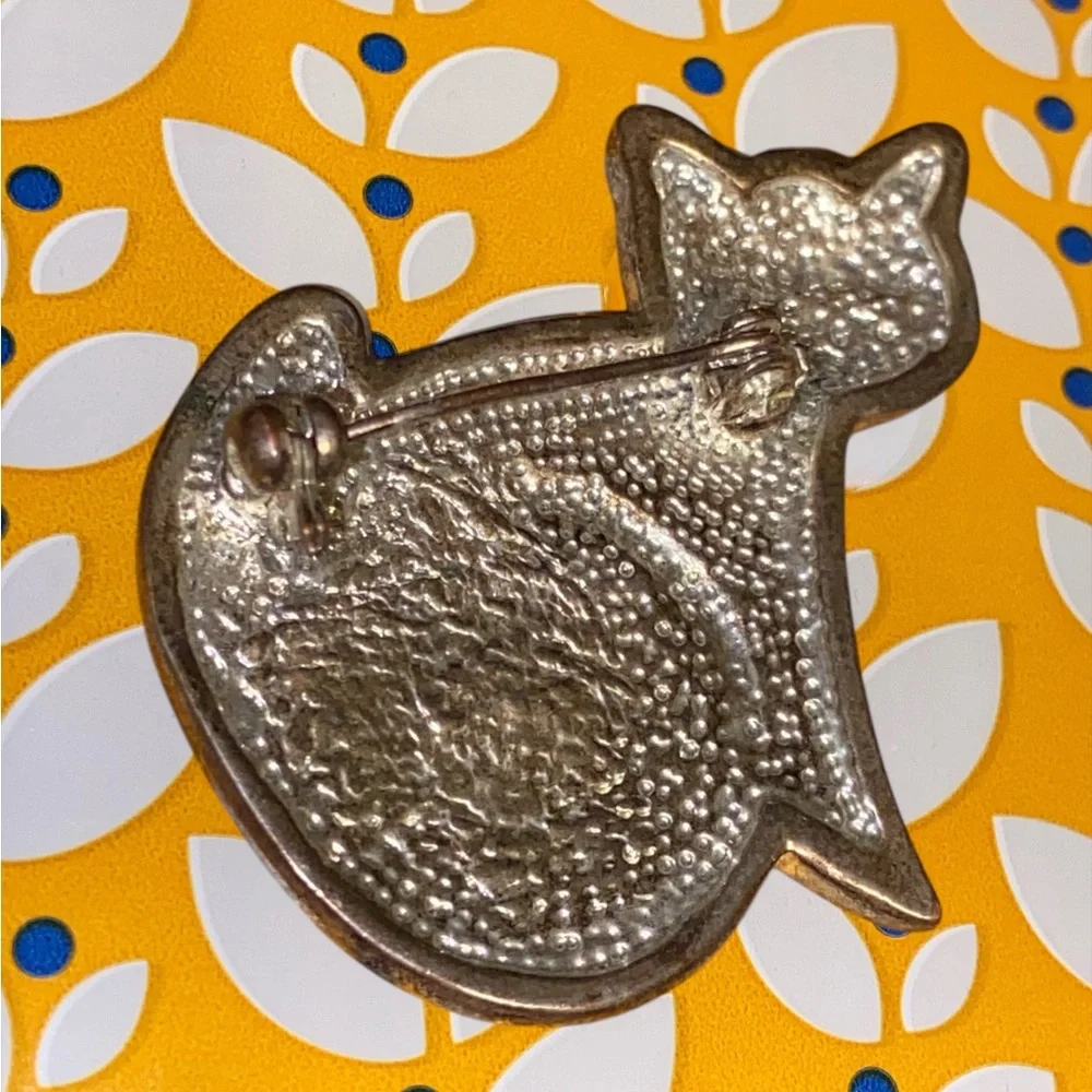 Elegant Black Cat Brooch